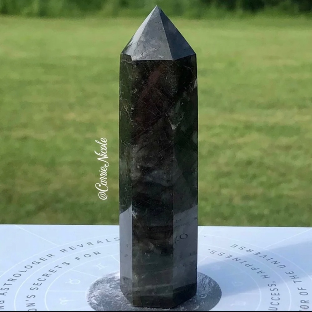 BEAUTIFUL FLASHY BLUE LABRADORITE TOWER IS EXTREMELY HIGH–QUALITY!! PRISTINE!!